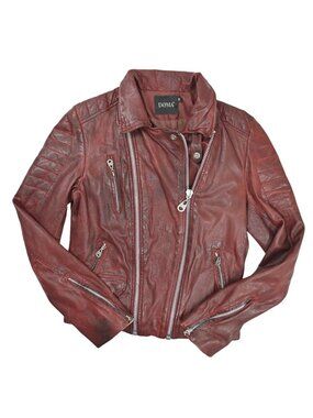 DOMA Quilted Leather Jacket in Oxblood